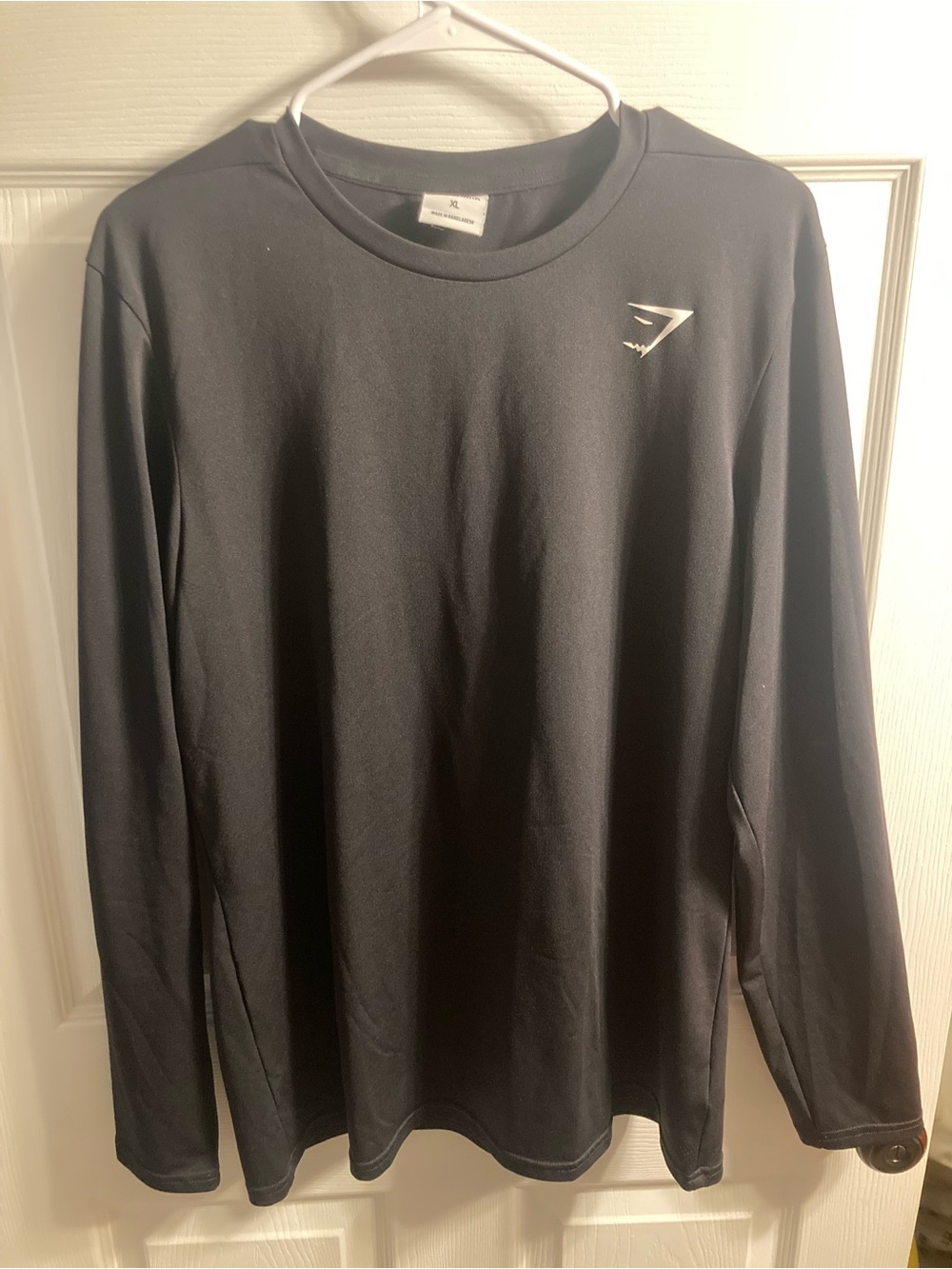 Gymshark Black Long Sleeve Training Shirt with White Logo